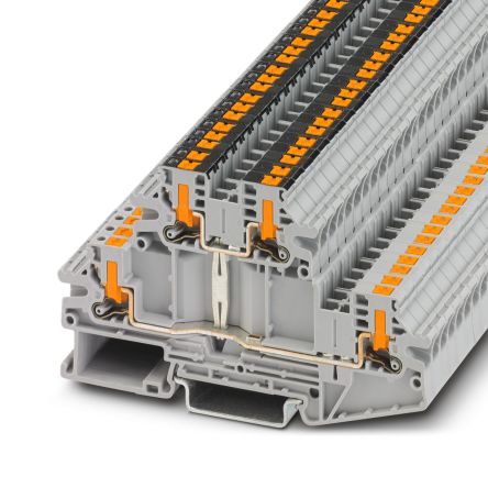 Phoenix Contact 1088939 PTTBV Series Grey, 4mm², Double-Level, Push In Termination [1088939]; 240-1066