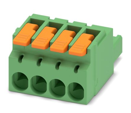 Phoenix Contact, 5.08mm Pitch, 4 Way, , Pluggable Terminal Block, Plug, Cable Mount, Push-In Termination, 1110583 [1110583]; 240-2986