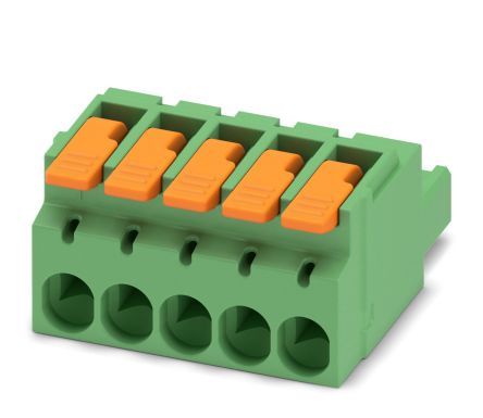 Phoenix Contact, 5.08mm Pitch, 5 Way, , Pluggable Terminal Block, Plug, Cable Mount, Push-In Termination, 1110584 [1110584]; 240-2987