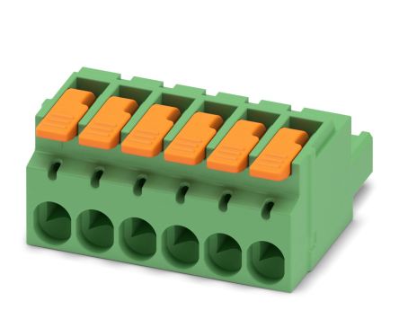Phoenix Contact, 5.08mm Pitch, 6 Way, , Pluggable Terminal Block, Plug, Cable Mount, Push-In Termination, 1110585 [1110585]; 240-2988