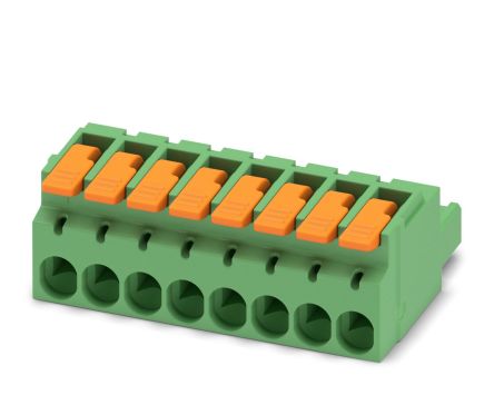 Phoenix Contact, 5.08mm Pitch, 8 Way, , Pluggable Terminal Block, Plug, Cable Mount, Push-In Termination, 1110587 [1110587]; 240-2990