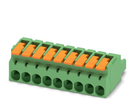 Phoenix Contact, 5.08mm Pitch, 9 Way, , Pluggable Terminal Block, Plug, Cable Mount, Push-In Termination, 1110590 [1110590]; 240-2991