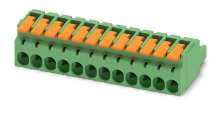 Phoenix Contact, 5.08mm Pitch, 12 Way, , Pluggable Terminal Block, Plug, Cable Mount, Push-In Termination, 1110595 [1110595]; 240-2994