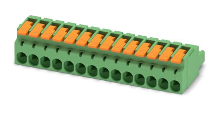 Phoenix Contact, 5.08mm Pitch, 14 Way, , Pluggable Terminal Block, Plug, Cable Mount, Push-In Termination, 1110597 [1110597]; 240-2996