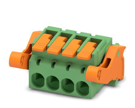 Phoenix Contact, 5.08mm Pitch, 4 Way, , Pluggable Terminal Block, Plug, Cable Mount, Push-In Termination, 1110609 [1110609]; 240-3006