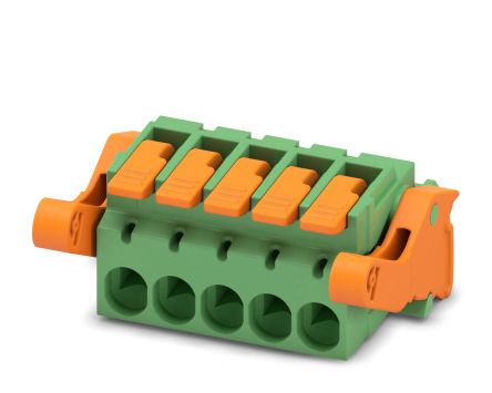 Phoenix Contact, 5.08mm Pitch, 5 Way, , Pluggable Terminal Block, Plug, Cable Mount, Push-In Termination, 1110610 [1110610]; 240-3008