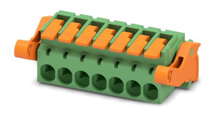 Phoenix Contact, 5.08mm Pitch, 7 Way, , Pluggable Terminal Block, Plug, Cable Mount, Push-In Termination, 1110612 [1110612]; 240-3010