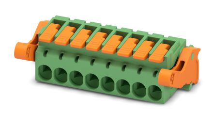 Phoenix Contact, 5.08mm Pitch, 8 Way, , Pluggable Terminal Block, Plug, Cable Mount, Push-In Termination, 1110613 [1110613]; 240-3011