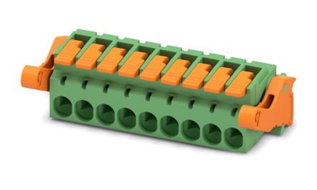 Phoenix Contact, 5.08mm Pitch, 9 Way, , Pluggable Terminal Block, Plug, Cable Mount, Push-In Termination, 1110614 [1110614]; 240-3012