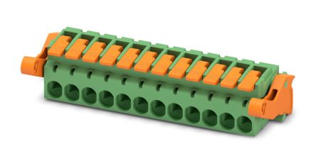 Phoenix Contact, 5.08mm Pitch, 12 Way, , Pluggable Terminal Block, Plug, Cable Mount, Push-In Termination, 1110618 [1110618]; 240-3016
