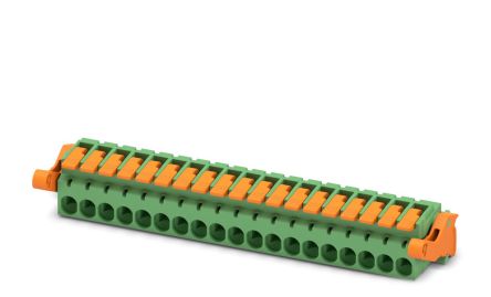 Phoenix Contact, 5.08mm Pitch, 19 Way, , Pluggable Terminal Block, Plug, Cable Mount, Push-In Termination, 1110625 [1110625]; 240-3023