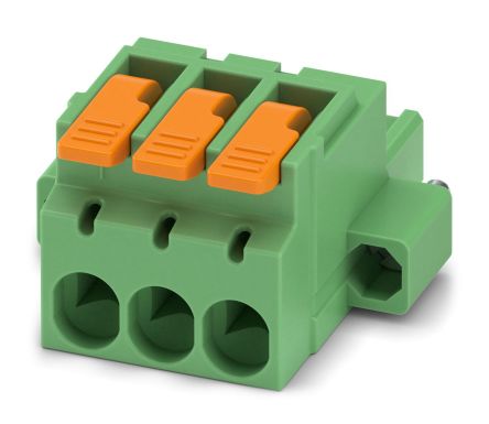 Phoenix Contact, 5.08mm Pitch, 3 Way, , Pluggable Terminal Block, Plug, Cable Mount, Push-In Termination, 1110629 [1110629]; 240-3026