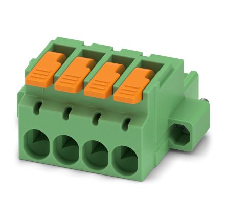 Phoenix Contact, 5.08mm Pitch, 4 Way, , Pluggable Terminal Block, Plug, Cable Mount, Push-In Termination, 1110631 [1110631]; 240-3027