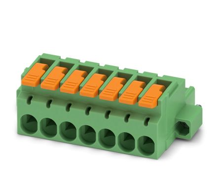 Phoenix Contact, 5.08mm Pitch, 7 Way, , Pluggable Terminal Block, Plug, Cable Mount, Push-In Termination, 1110634 [1110634]; 240-3031