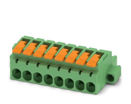 Phoenix Contact, 5.08mm Pitch, 8 Way, , Pluggable Terminal Block, Plug, Cable Mount, Push-In Termination, 1110635 [1110635]; 240-3032