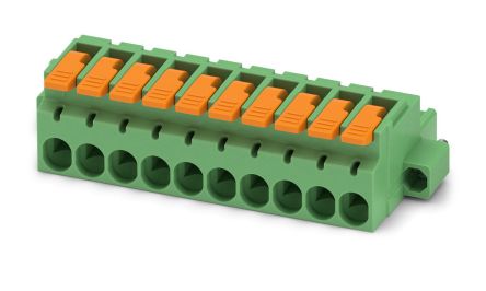 Phoenix Contact, 5.08mm Pitch, 9 Way, , Pluggable Terminal Block, Plug, Cable Mount, Push-In Termination, 1110638 [1110638]; 240-3034