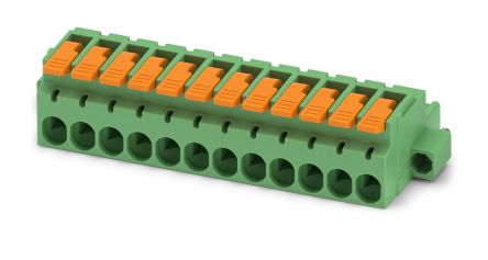 Phoenix Contact, 5.08mm Pitch, 12 Way, , Pluggable Terminal Block, Plug, Cable Mount, Push-In Termination, 1110640 [1110640]; 240-3037