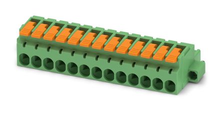 Phoenix Contact, 5.08mm Pitch, 13 Way, , Pluggable Terminal Block, Plug, Cable Mount, Push-In Termination, 1110641 [1110641]; 240-3038