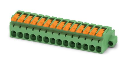 Phoenix Contact, 5.08mm Pitch, 14 Way, , Pluggable Terminal Block, Plug, Cable Mount, Push-In Termination, 1110642 [1110642]; 240-3039