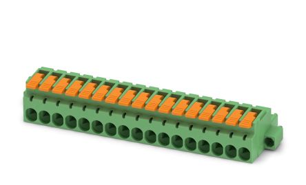 Phoenix Contact, 5.08mm Pitch, 17 Way, , Pluggable Terminal Block, Plug, Cable Mount, Push-In Termination, 1110646 [1110646]; 240-3043
