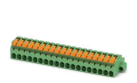 Phoenix Contact, 5.08mm Pitch, 19 Way, , Pluggable Terminal Block, Plug, Cable Mount, Push-In Termination, 1110648 [1110648]; 240-3045