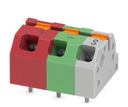 Phoenix Contact PCB Terminal Block, 3-Contact, 5mm Pitch, Through Hole Mount, 1-Row [1161098]; 240-3068