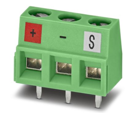 Phoenix Contact PCB Terminal Block, 3-Contact, 5.08mm Pitch, Through Hole Mount, 1-Row [1161119]; 240-3070