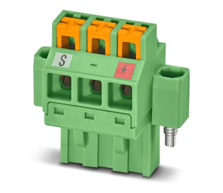 Phoenix Contact, 5.08mm Pitch, 3 Way, Pluggable Terminal Block, Plug, Screw, 1161188 [1161188]; 240-3072