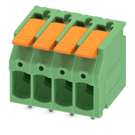 Phoenix Contact PCB Terminal Block, 4-Contact, 5mm Pitch, Through Hole Mount, 1-Row [1190299]; 240-3088