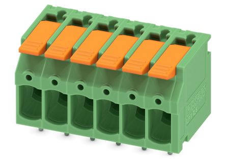 Phoenix Contact PCB Terminal Block, 6-Contact, 5mm Pitch, Through Hole Mount, 1-Row [1190301]; 240-3090
