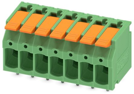 Phoenix Contact PCB Terminal Block, 7-Contact, 5mm Pitch, Through Hole Mount, 1-Row [1190302]; 240-3091