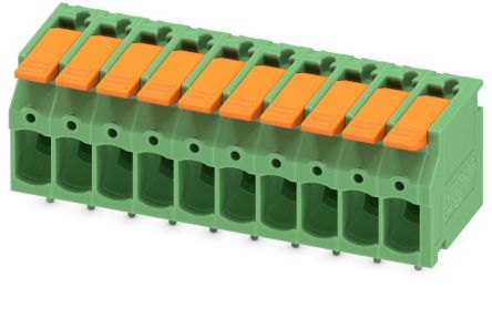 Phoenix Contact PCB Terminal Block, 10-Contact, 5mm Pitch, Through Hole Mount, 1-Row [1190307]; 240-3094