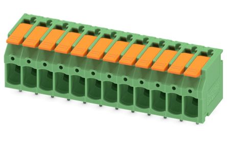 Phoenix Contact PCB Terminal Block, 12-Contact, 5mm Pitch, Through Hole Mount, 1-Row [1190310]; 240-3096