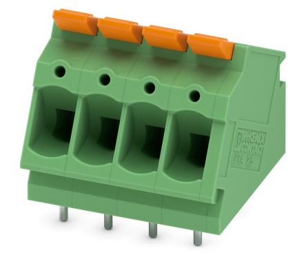 Phoenix Contact PCB Terminal Block, 4-Contact, 5mm Pitch, Through Hole Mount, 1-Row [1190365]; 240-3100
