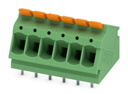 Phoenix Contact PCB Terminal Block, 6-Contact, 5mm Pitch, Through Hole Mount, 1-Row [1190367]; 240-3102