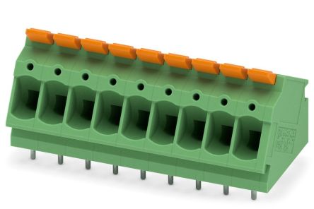 Phoenix Contact PCB Terminal Block, 9-Contact, 5mm Pitch, Through Hole Mount, 1-Row [1190371]; 240-3105