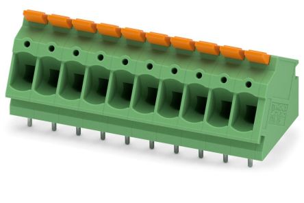 Phoenix Contact PCB Terminal Block, 10-Contact, 5mm Pitch, Through Hole Mount, 1-Row [1190372]; 240-3106