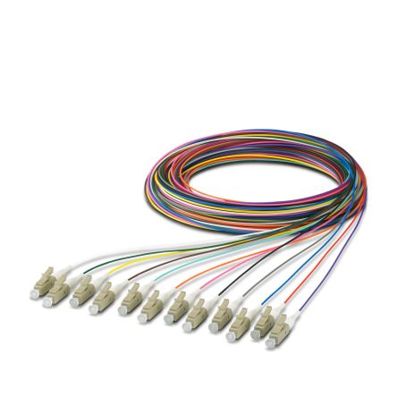 Phoenix Contact LC x 12 to Unterminated Multi Mode Fibre Optic Cable, 50/125μm, 2.5m [1208101]; 240-3152