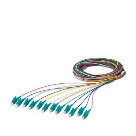 Phoenix Contact LC x 12 to Unterminated Multi Mode Fibre Optic Cable, 50/125μm, 2.5m [1208103]; 240-3153