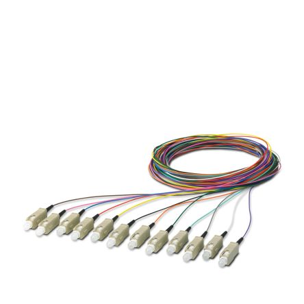 Phoenix Contact SC x 12 to Unterminated Multi Mode Fibre Optic Cable, 900μm, 2.5m [1208107]; 240-3157