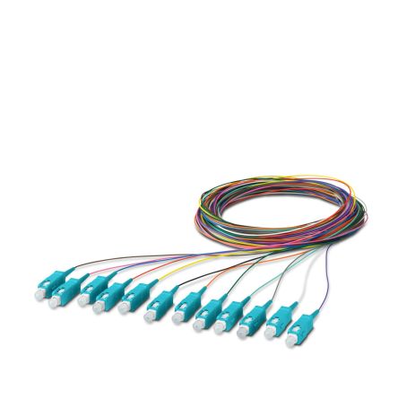 Phoenix Contact SC x 12 to Unterminated Multi Mode Fibre Optic Cable, 50/125μm, 2.5m [1208111]; 240-3159
