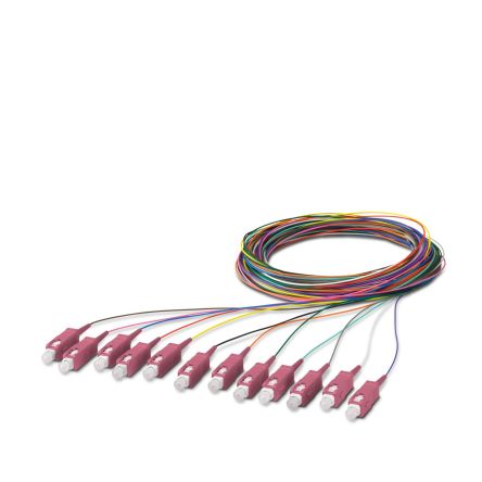 Phoenix Contact SC x 12 to Unterminated Multi Mode Fibre Optic Cable, 900μm, 2.5m [1208112]; 240-3160