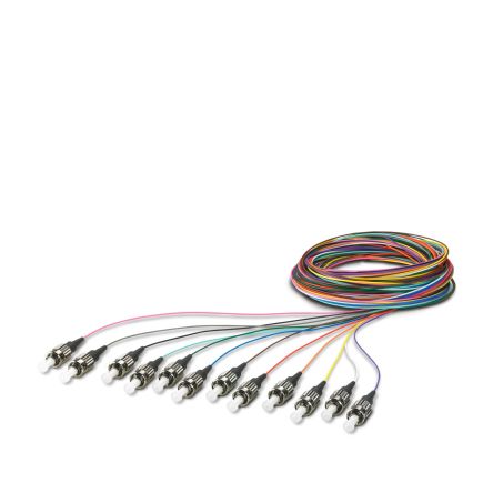 Phoenix Contact ST x 12 to Unterminated Multi Mode Fibre Optic Cable, 62.5/125μm, 2.5m [1208117]; 240-3163