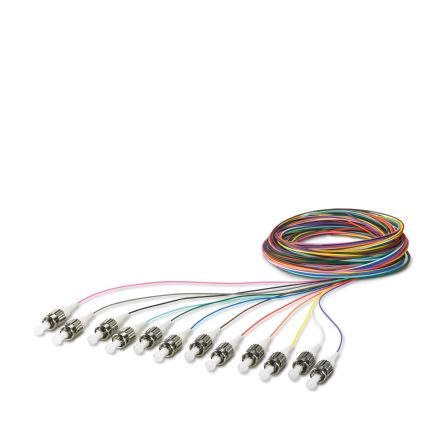 Phoenix Contact ST x 12 to Unterminated Multi Mode Fibre Optic Cable, 50/125μm, 2.5m [1208118]; 240-3165
