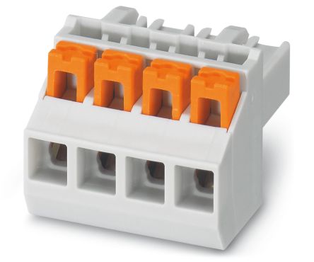 Phoenix Contact 5/ 4-ST KMGY, PSPT 2 Series PCB Connector, 4-Contact, 5mm Pitch, Through Hole Mount, 1-Row [2202344]; 241-5991