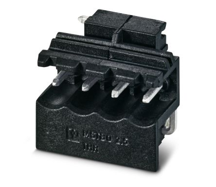Phoenix Contact Right Angle Solder Pluggable Terminal Block, 4 Contact(s), 5 mm Pitch, 1 Row(s), Unshrouded [2697194]; 241-6017
