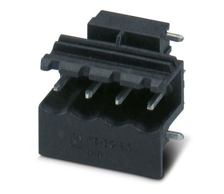 Phoenix Contact Right Angle Solder Pluggable Terminal Block, 4 Contact(s), 5 mm Pitch, 1 Row(s), Unshrouded [2697204]; 241-6018