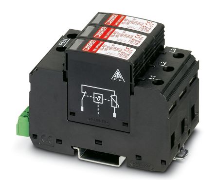 Phoenix Contact, VAL-MS 580/3+0-FM Surge Arrester 580 V ac Maximum Voltage Rating Surge Arrester [2920447]; 241-6120