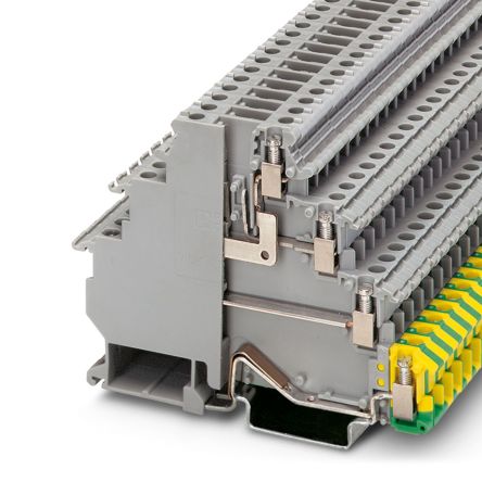 Phoenix Contact 3011067 5-D/TG/D/PE, VIOK 1 Series Grey, 2.5mm², 4-Level, Screw Termination [3011067]; 241-6153