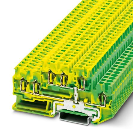 Phoenix Contact 3038532 5-TWINPE, STTB 2 Series Green, Yellow, 2.5mm², 2-Level, Spring Termination [3038532]; 241-6162